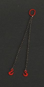 Two Chain Slings 14cm with Chain width 2,3 mm, red 